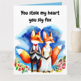 Fox Valentine's Day Card Karte