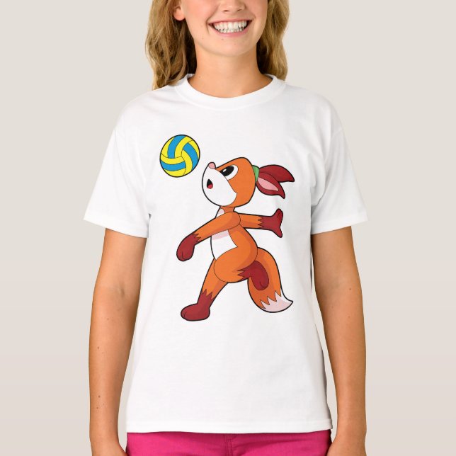 Fox Volleyball player Volleyball Sports T-Shirt (Vorderseite)