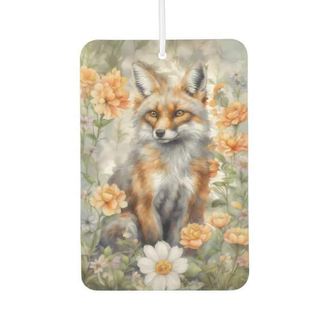 Fox Watercolor Artwork Autolufterfrischer (Vorderseite)