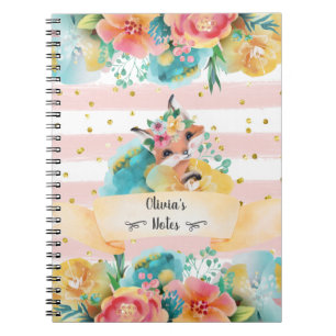 Fox Watercolor Blume Delikatessen im Val Piora Notizblock