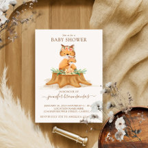 Fox Watercolor Mommy Baby Shower