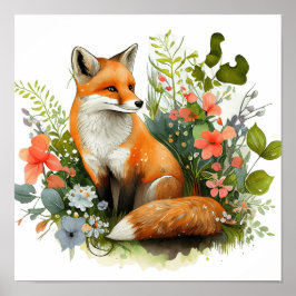 FOX Watercolor Poster