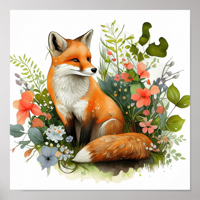 FOX Watercolor Poster (Vorne)