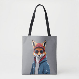 Fox Wearing Hoodie Funny Coole Tierart Tasche