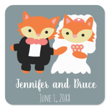 Fox Wedding Niedlich Gray personalize