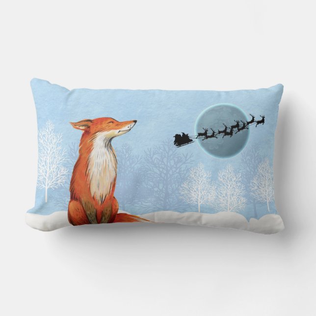 Fox-Weihnachtskissen Lendenkissen (Vorderseite)