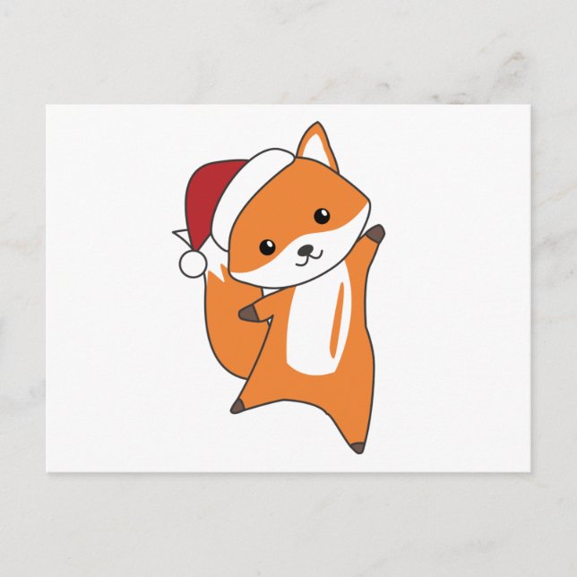 Fox Weihnachtsschnee Wintertiere Füchse Postkarte (Vorderseite)