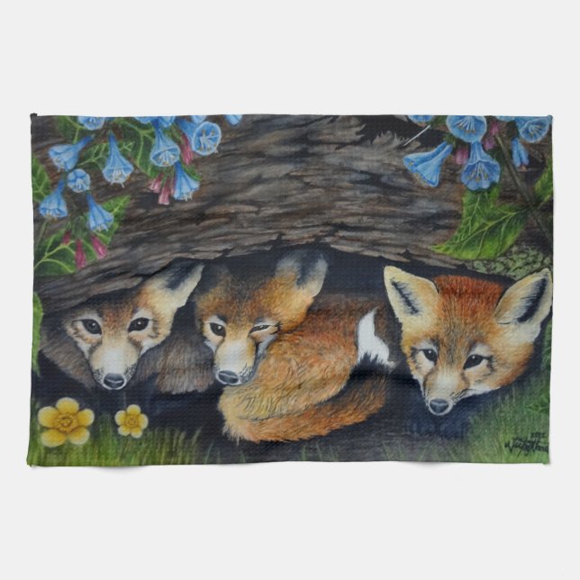 Fox-Welpen-Tee-Tuch Küchentuch (Horizontal)