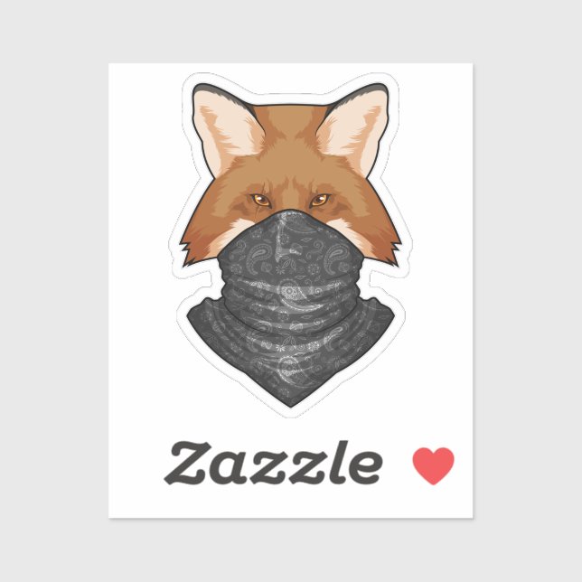 Fox wie Bandit mit KerChief Aufkleber (Blatt)