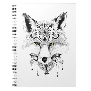 Fox Wild Animal Nature Illustration Art Tattoo Notizblock