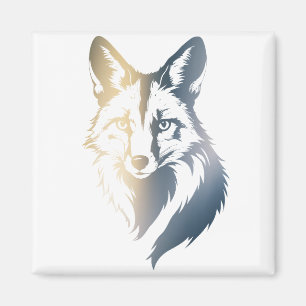 Fox Wildlife Nature Illustration Silhouette Style Magnet