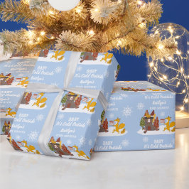 Fox Winter Baby Dusche Es ist kaltes Geschenk drau Geschenkpapier