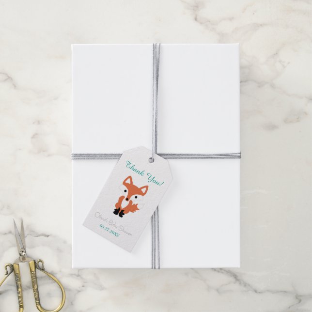 Fox Woodland Baby Shower Pack mit Geschenkartikeln Geschenkanhänger (Mit Garn)