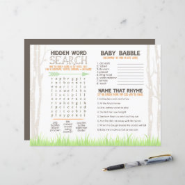 Fox Woodland Babydusche Tischset-Aktivitätsblatt