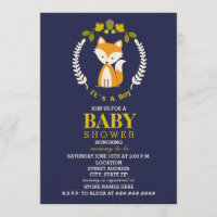 Fox Wreath Baby Shower - Boy