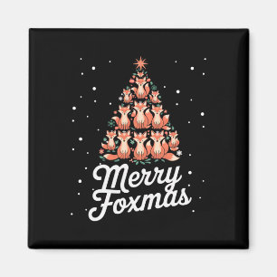 Fox Xmas Tree Füchse Weihnachtsbaum Merry Foxmas Magnet