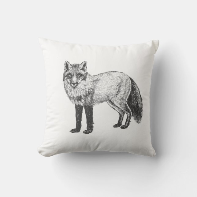 Fox zeichnend kissen (Vorderseite)