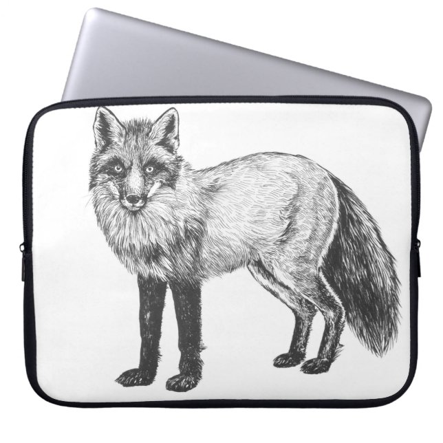 Fox zeichnend laptopschutzhülle (Vorderseite)