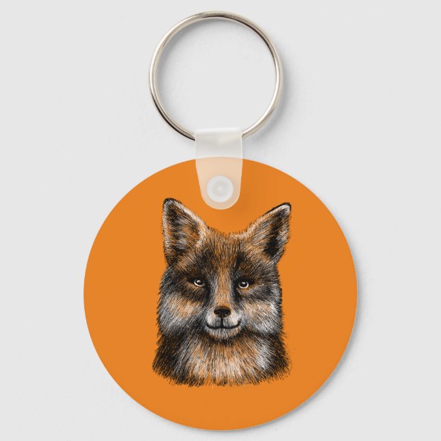 Fox zeichnend schlüsselanhänger (Vorderseite)