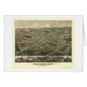 Foxborough, panoramische Karte MAs - 1879