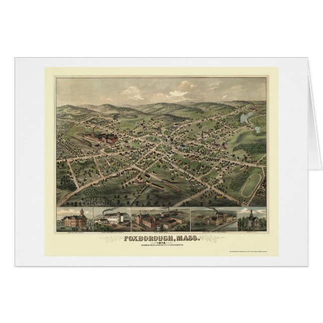 Foxborough, panoramische Karte MAs - 1879 (Vorderseite (Horizontal))