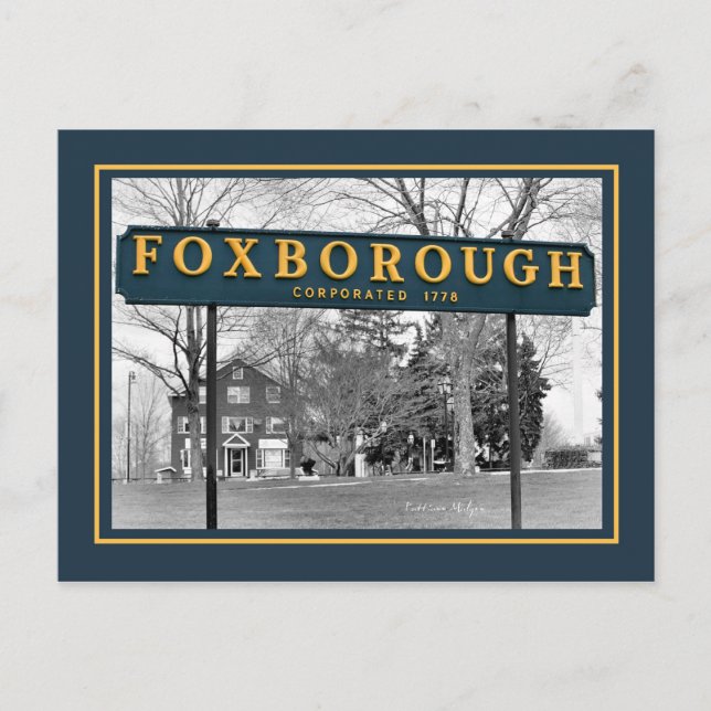 Foxborough Sign Postcard Postkarte (Vorderseite)
