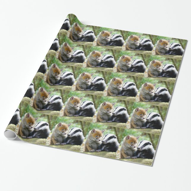 Foxcub & Badger Niedlich! Geschenkpapier (Ungerollt)