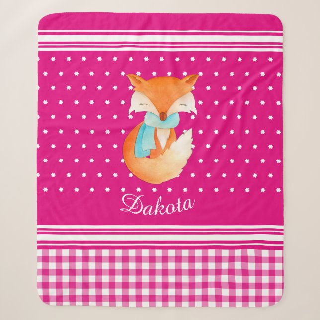 Foxenkuppe mit dem Schal-Kunstnamen Rosa Weiß Sherpadecke (Vorderseite)