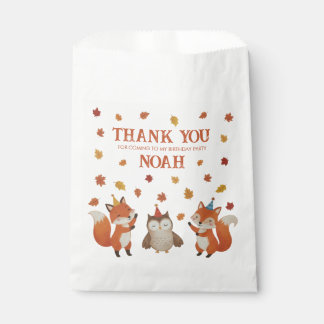 Foxes and Owl Woodland Fall Kids Birthday Party Geschenktütchen