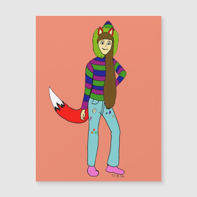 Foxgirl Magnetkarte (Vorderseite)