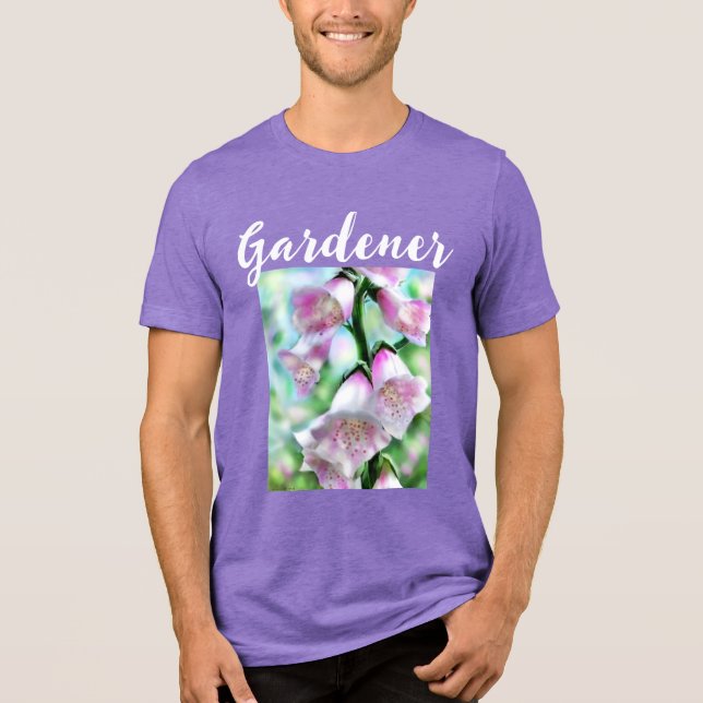 Foxglove Blume Floral Pink Garden Personalisiert Tri-Blend Shirt (Vorderseite)