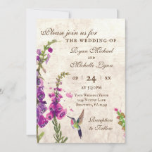 Foxglove-Blume, Hummingbird alle auf einer Hochzei