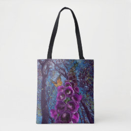 Foxglove-Blume und Schmetterling Tasche