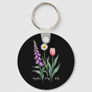 Foxglove Daisy Tulip Blume Design Floral Girl Mama Schlüsselanhänger