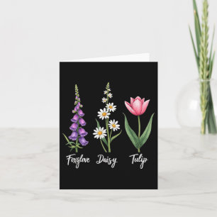 Foxglove Daisy Tulip Floral Girl Mama Blume Design Karte