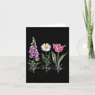 Foxglove Daisy Tulip Floral Karte