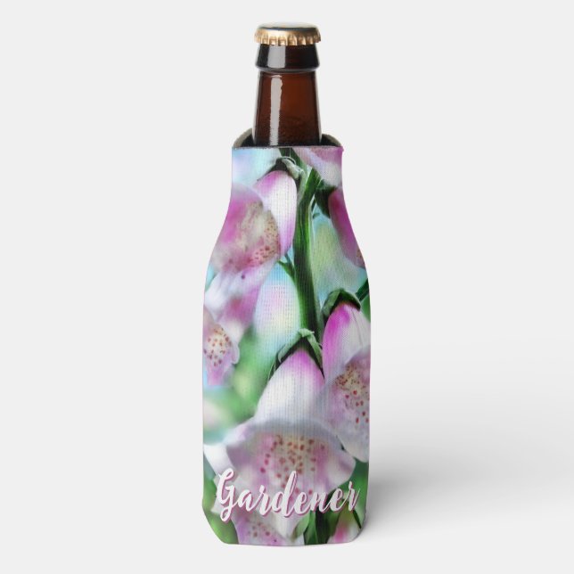 Foxglove Flowers Floral Pink Garden Personalized Flaschenkühler (Flaschenvorderseite)