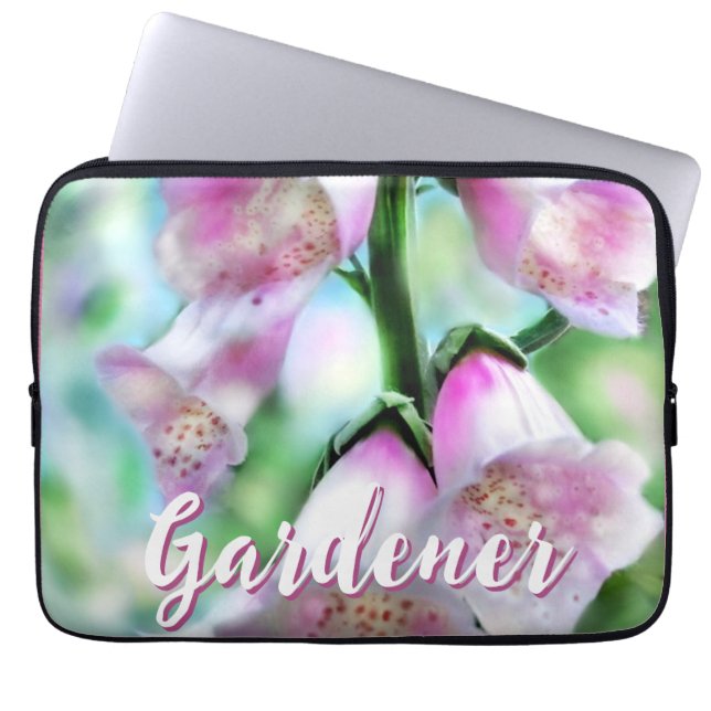 Foxglove Flowers Floral Pink Garden Personalized Laptopschutzhülle (Vorderseite)