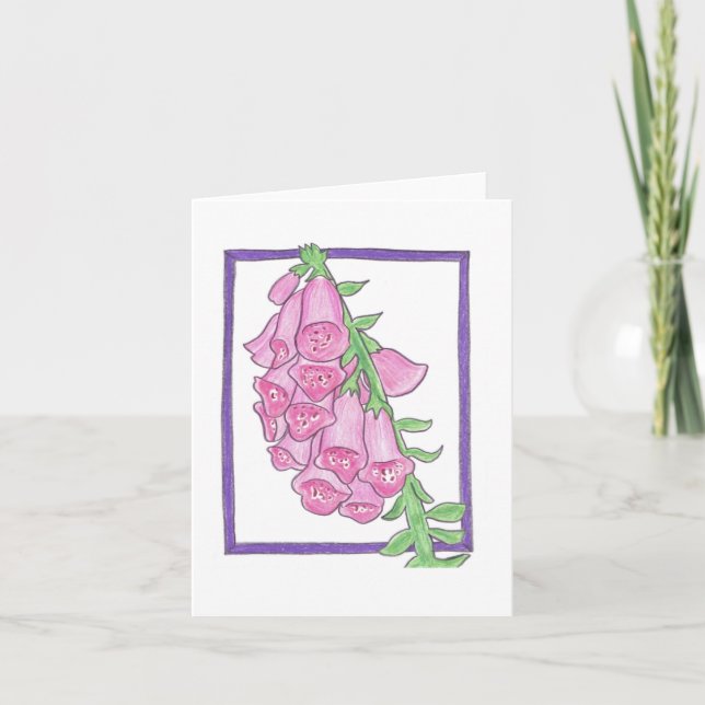 Foxglove Grußkarte Karte (Vorderseite)
