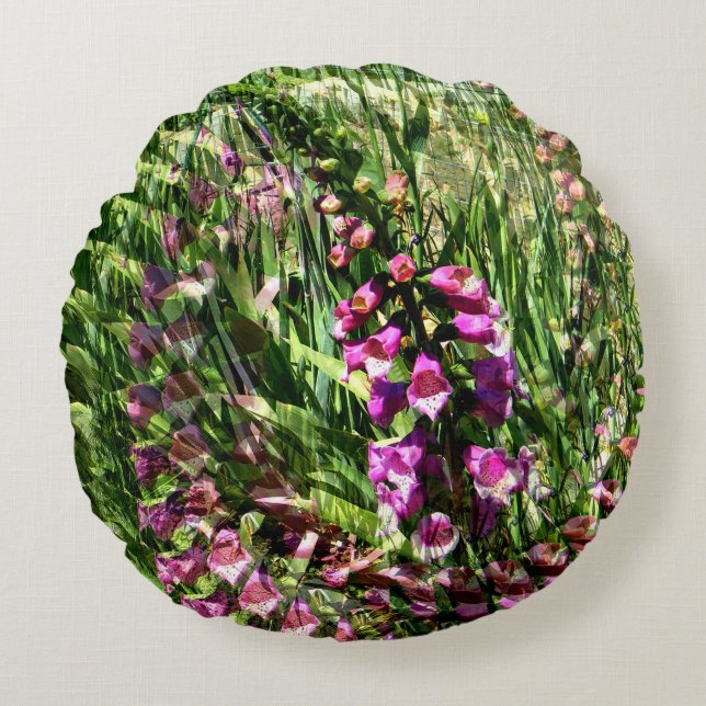 Foxglove Liebe...... Rundes Kissen (Vorderseite)