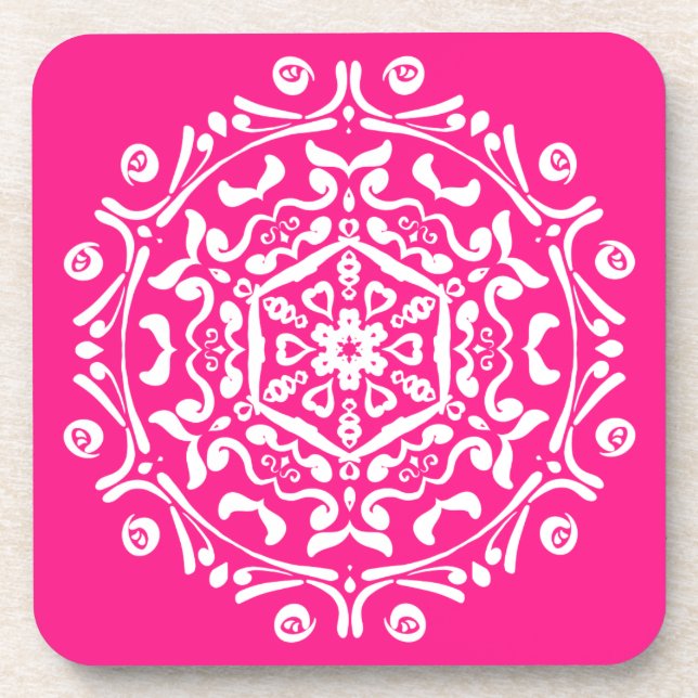 Foxglove Mandala Getränkeuntersetzer (Vorderseite)