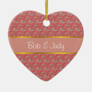 Foxglove Petal Paisley Pattern Keramikornament