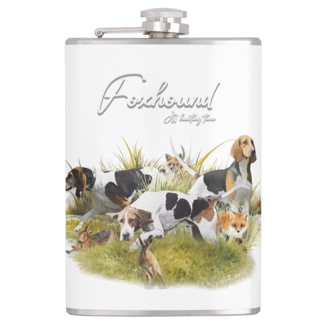 Foxhound Flachmann (Vorderseite)