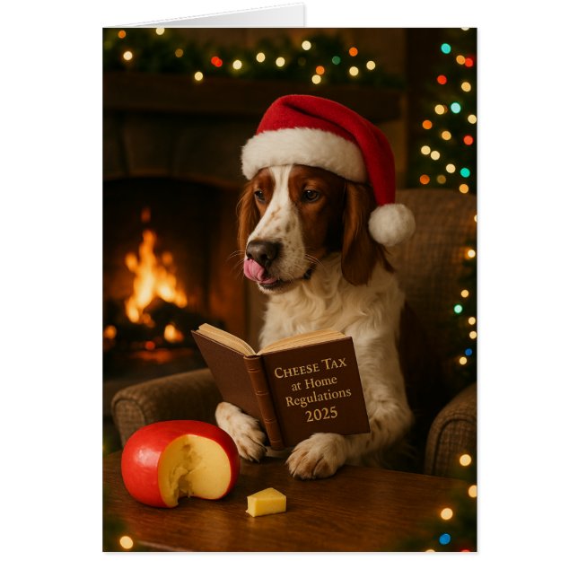 Foxhound-'Käse-Steuer'-Weihnachtskarte (Vorne)