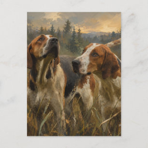 Foxhound-Porträt – Edler Jagdhund Postkarte