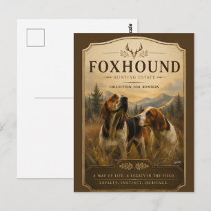 Foxhound-Porträt – Edler Jagdhund Postkarte
