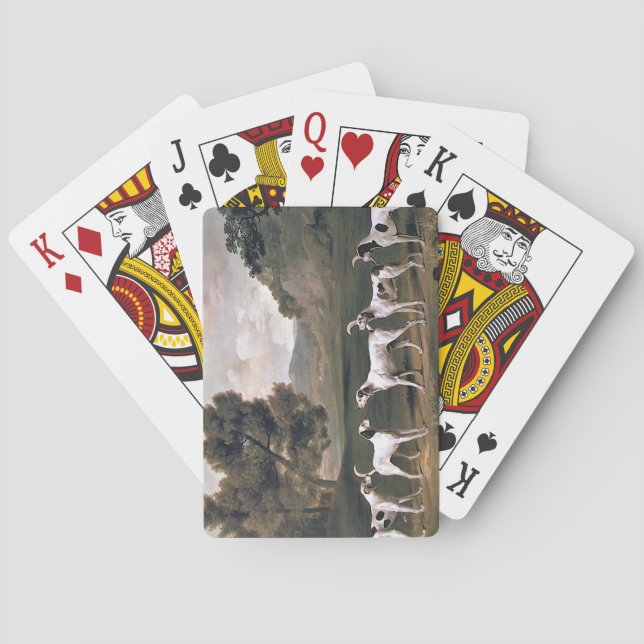 Foxhounds in einer ländlichen Landschaft (von Geor Spielkarten (Rückseite)