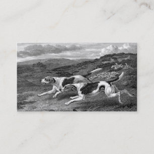 Foxhounds-Vintage Hundekunst Visitenkarte