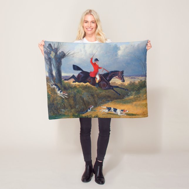 Foxhunting Clearing a Ditch 1839 Dog Fleecedecke (Beispiel)