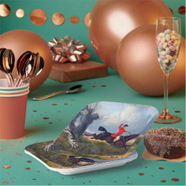 Foxhunting Clearing a Ditch John Herring 1839 Pappteller